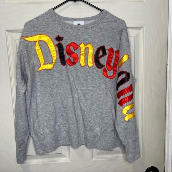 Disney Parks Womens M Gray Long Sleeves Mickey Mouse Disneyland Sweatshirt - Picture 1 of 6